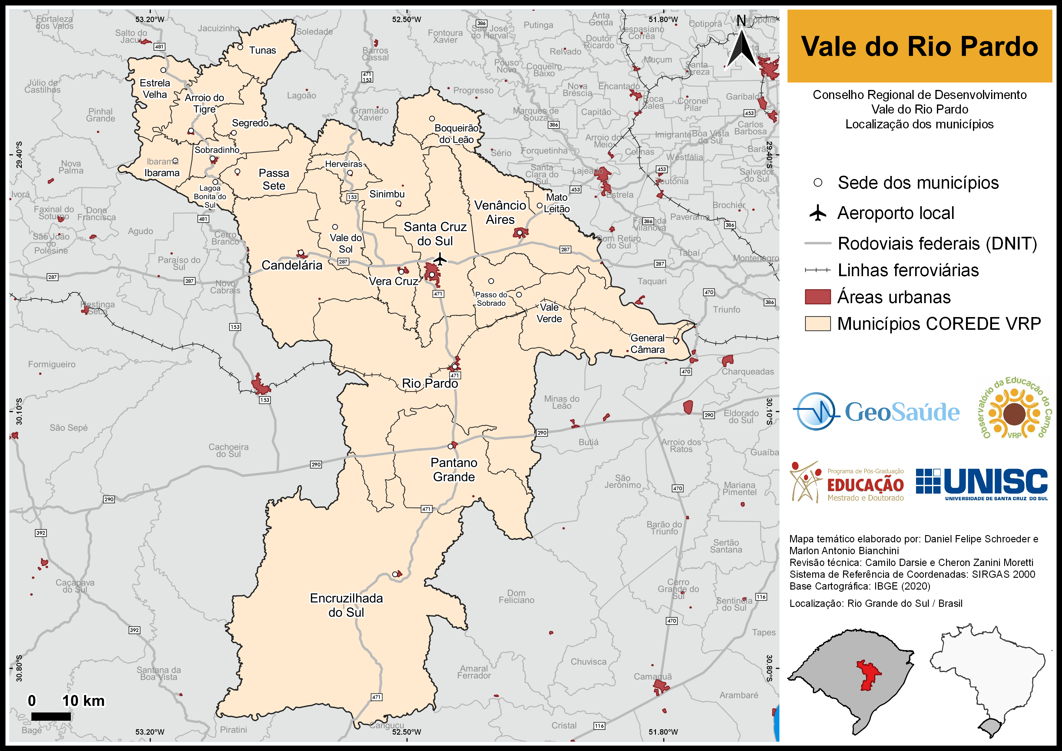 Localiza O Dos Munic Pios Do Vale Do Rio Pardo Geosa De