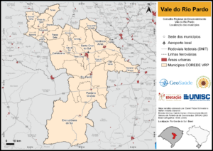 Mapa - Localização dos municípios do Vale do Rio Pardo