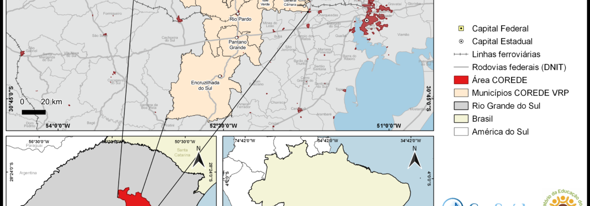 Mapa - Localização espacial dos municípios do Vale do Rio Pardo